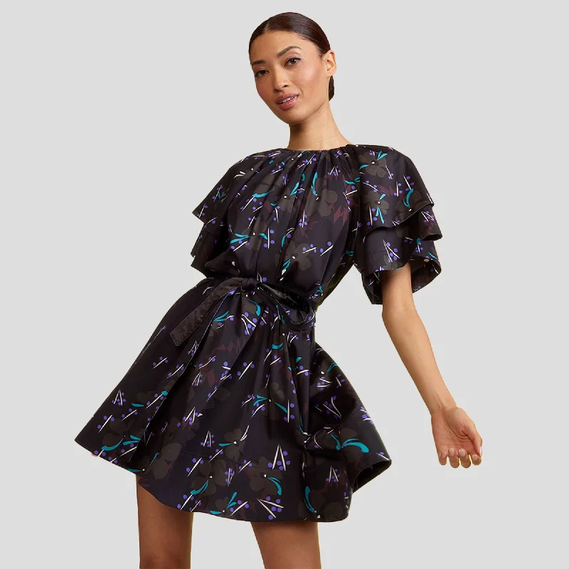 Fashion Comfort COTTON DRESS WITH FLUTTER SLEEVE
