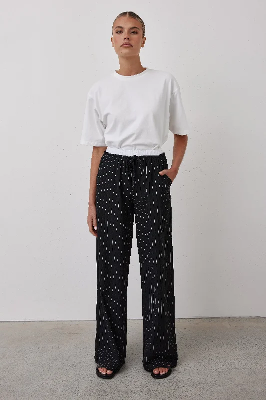 Cozy Lounge Wear Ellie Pant (Black Stripe)