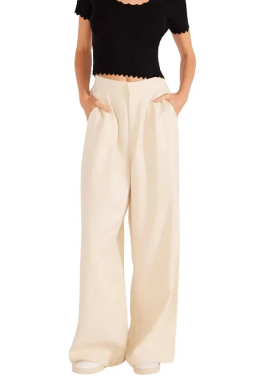 Elegant Dressing Everly Wide Leg Pants In Crema