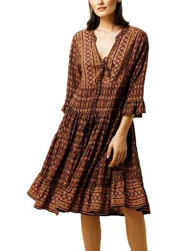 Cozy Essentials Wear Evie Midi Dress In Copper