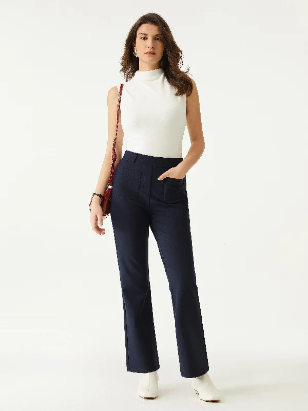 Comfortable Lifestyle Flared Boot-cut Pull-On Pants