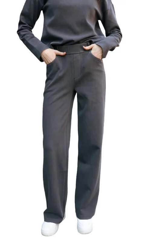 Cozy Fashion Genevieve Pants In Charcoal