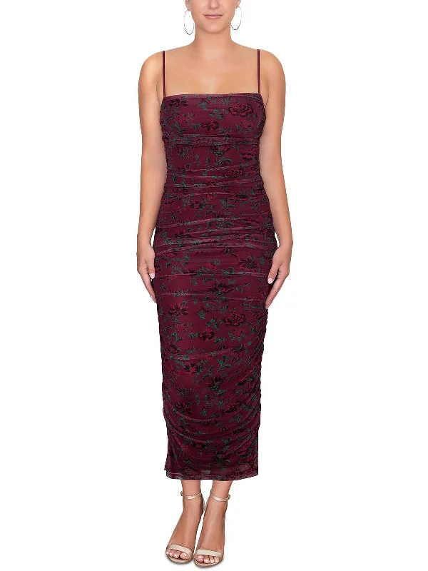 Easy Chic Helena Womens Floral Long Cocktail and Party Dress