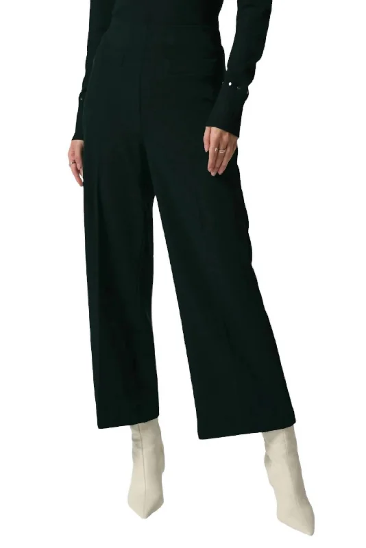 Casual Ease High-Waisted Pleated Trouser In Black