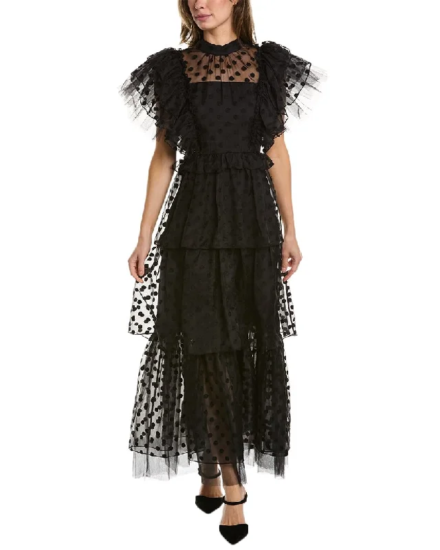 Modern Chic Hunter Bell Annabel Silk Maxi Dress