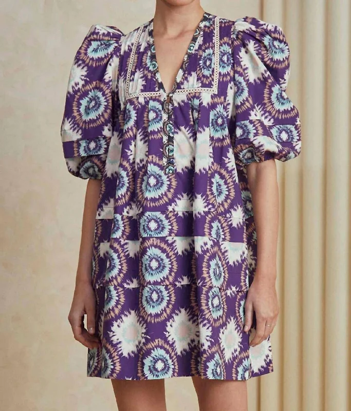 Comfy Chic Wear Jenkins Dress In London Rain Purple