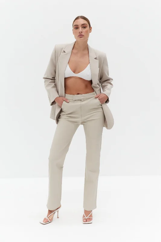Soft Knitwear Juliette Faux Leather Pants - Ivory