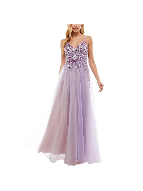 Easy Comfort Style Juniors Womens Beaded Formal Evening Dress