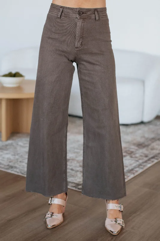 Soft Wearables Linsley Wide Leg Pants - Mocha
