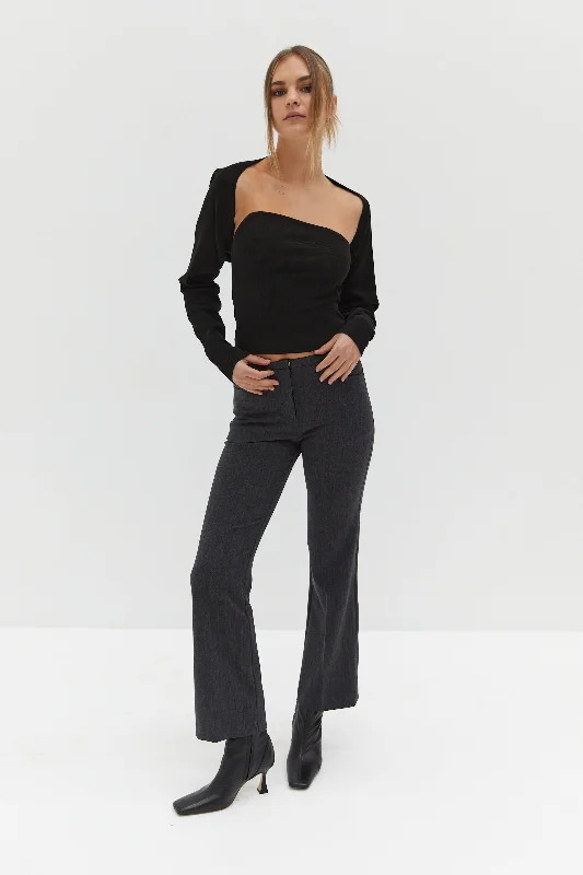 Weekend Comfort Low Rise Trousers - Dark Grey