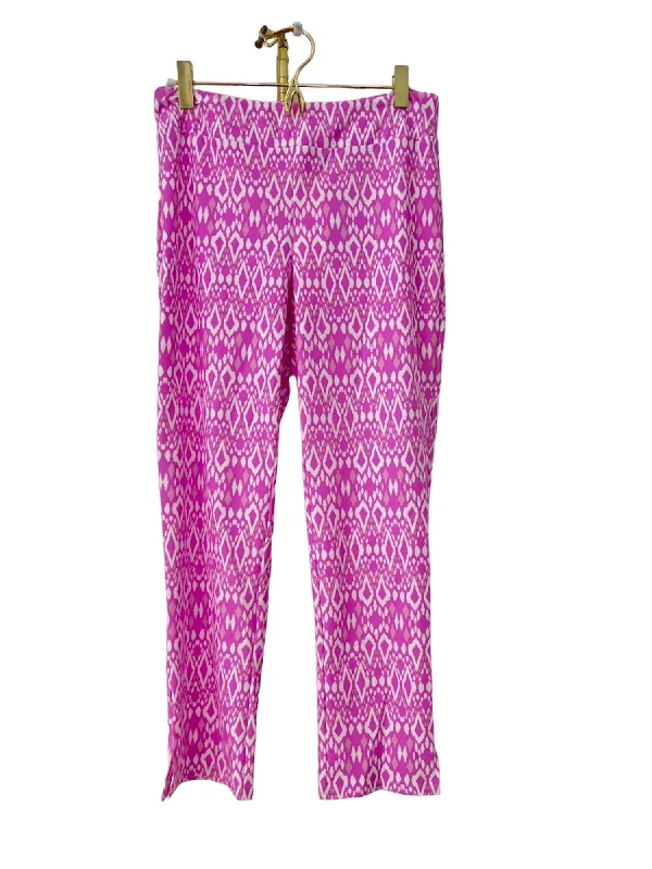 Timeless Outfits Lucia Pant In Diamond Ikat Begonia Pink