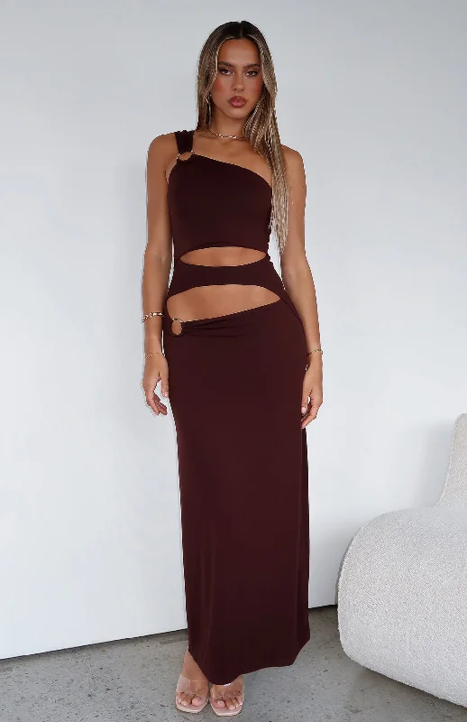 Comfortable Chic Made Me Different Maxi Dress Chocolate