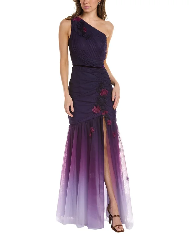 Cozy Apparel Marchesa Notte Ombre One-Shoulder Gown