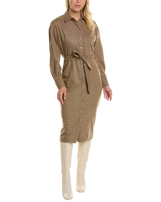 Comfortable Jeans Max Mara Fronda Wool-Blend Shirtdress