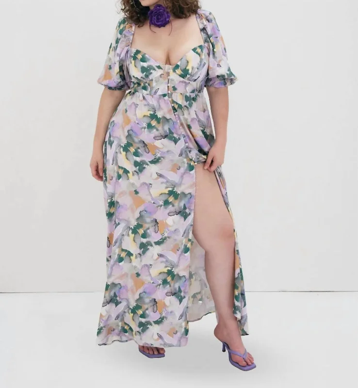 Relaxed Fits Megan Maxi Dress In Purple