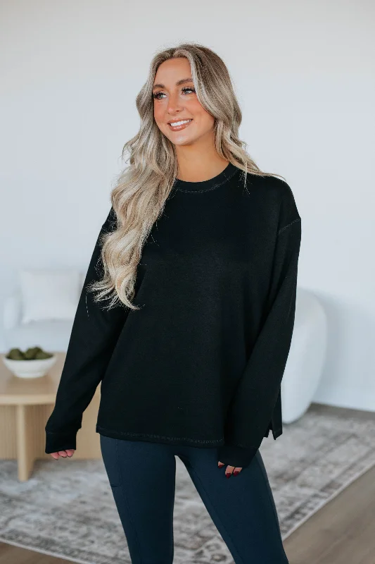 Simple Chic Melissa Lounge Sweatshirt - Black