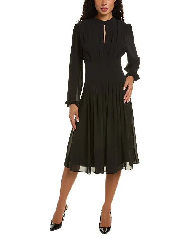 Comfortable Chic Mikael Aghal Pleated Midi Dress