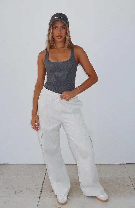 Casual Fit No Reason To Cry Track Pants Grey Marle