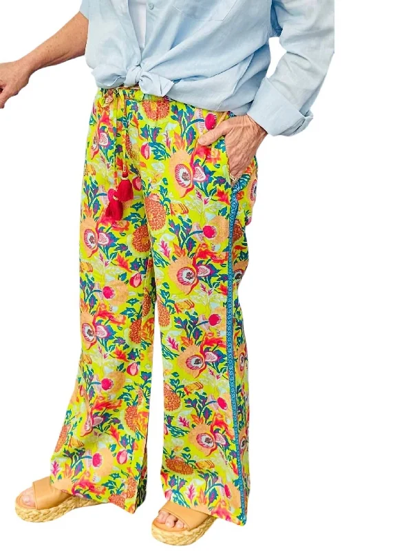 Trendy Comfort Wear Olivia Pants In Kiwi Multi