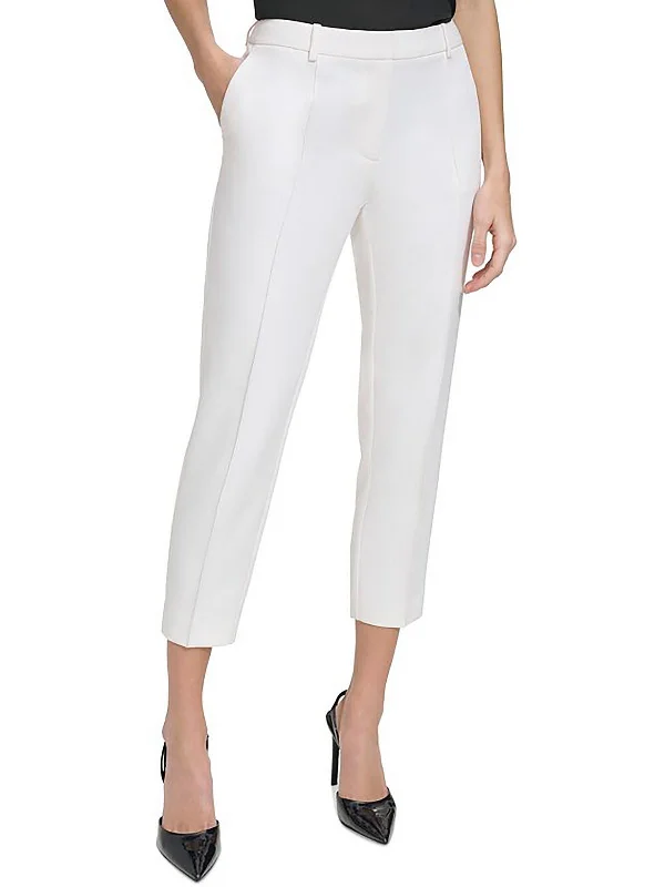 Light Fit Petites Womens Cropped Low Rise Ankle Pants