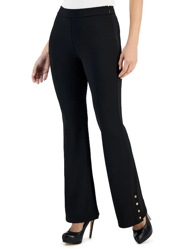 Comfortable Jeans Petites Womens Embellished Split Hem Flared Pants