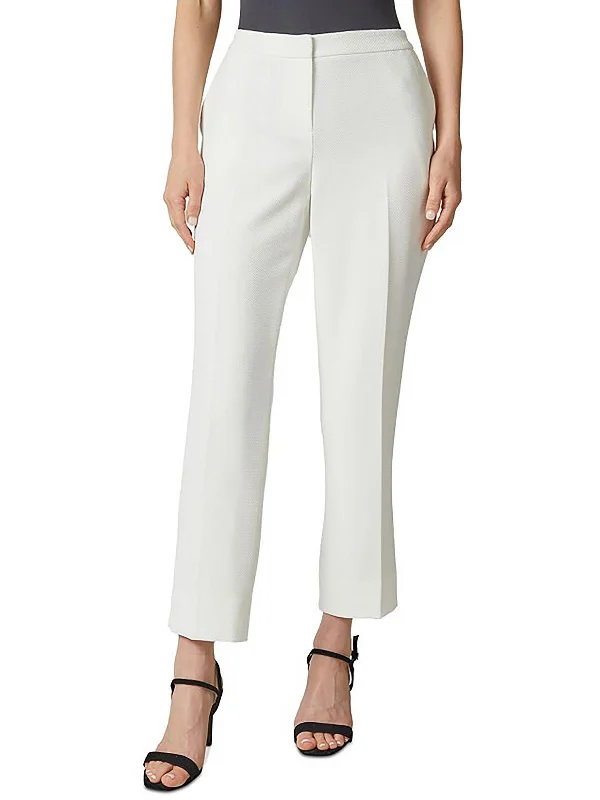 Cozy Fitting Petites Womens Textured Stretch Trouser Pants