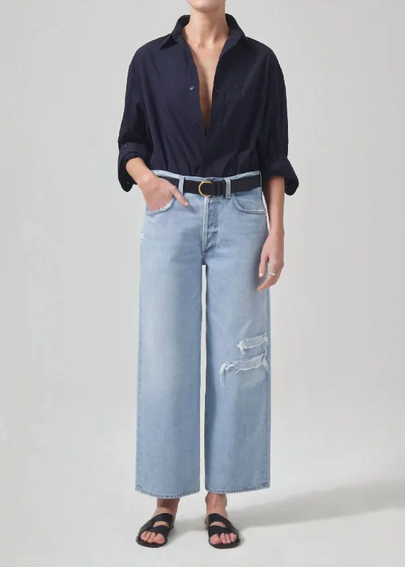 Casual Comfort Wear Pina Low Rise Baggy Crop Pants In Cascade