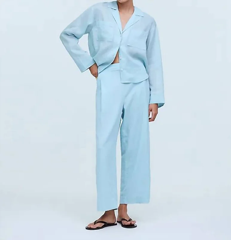 Soft Comfort Pull On Straight Crop Pants In Bl6457