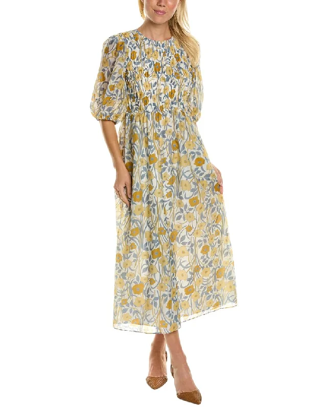 Chic Comfort Wear Rebecca Taylor Daphne Fleur Silk-Blend Dress