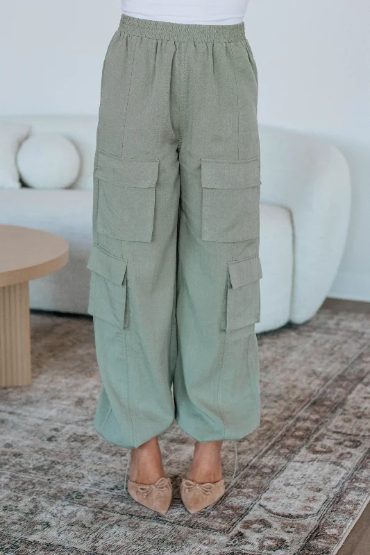 Comfortable Sweaters Ronni Cargo Pants - Light Olive