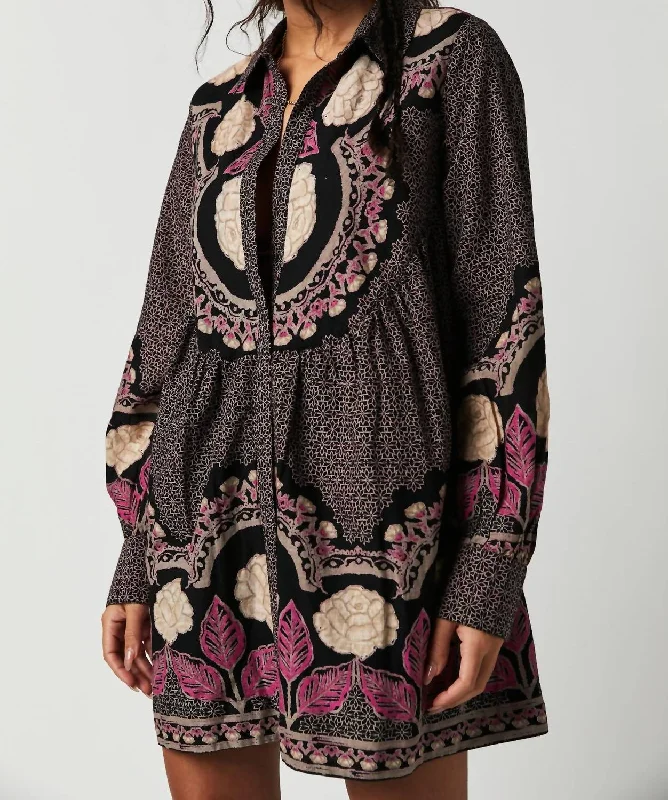 Breathable Style Smell The Roses Mini Dress In Multi