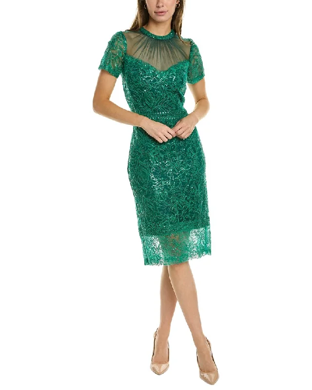 Cozy Fitting Tadashi Shoji Embroidered Sheath Dress