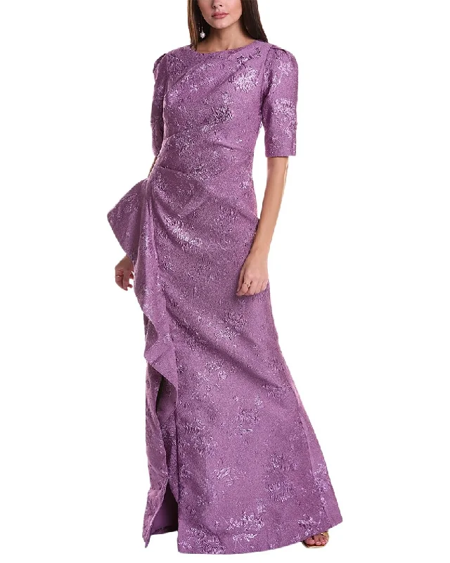 All-Day Style Teri Jon by Rickie Freeman Metallic Jacquard Gown