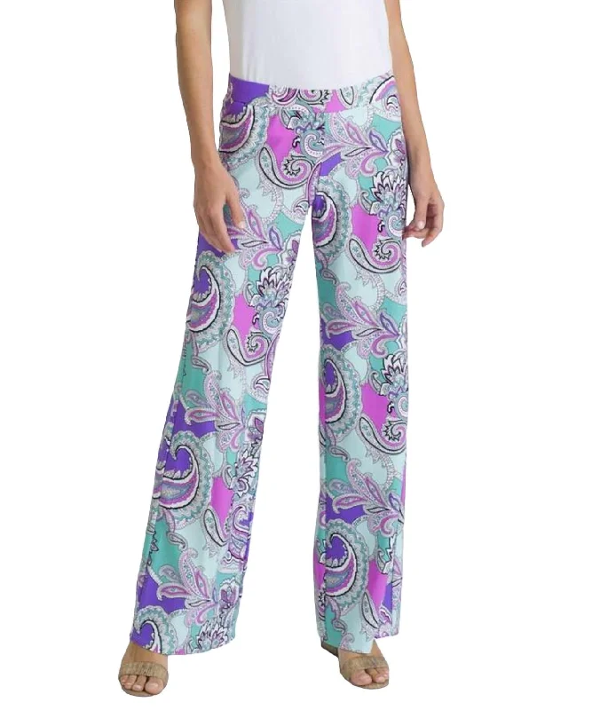 Cozy Chic Trends Trixie Cropped Pant In Paisley Maxi Seamist