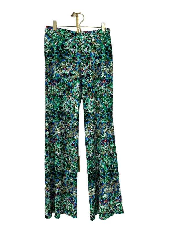 Comfortable Tops Trixie Pant In Watercolor Floral Green