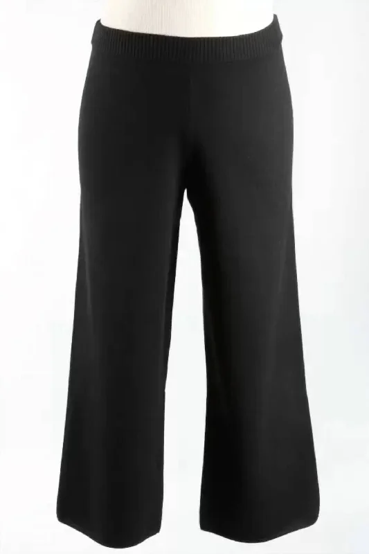 Comfortable Tops Viscose Flood Pants In Black
