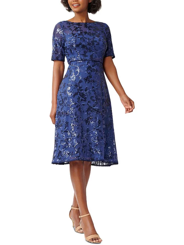 Fashion Comfort Womens Cocktail Midi Fit & Flare Dress