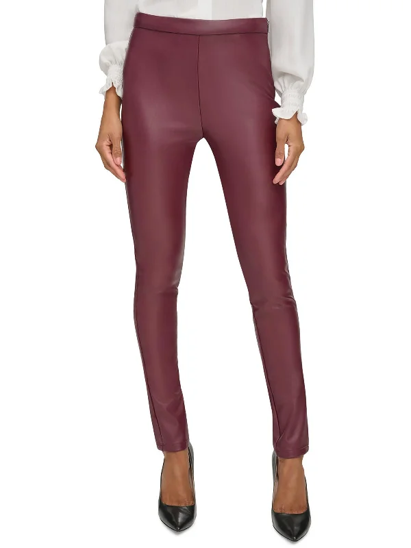 Elegant Casuals Womens Faux Leather Studded Leggings