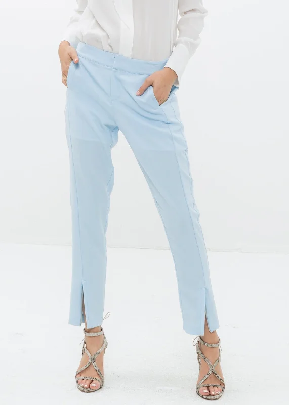 Modern Chic Women's Front Slit Trouser In Sky Blue