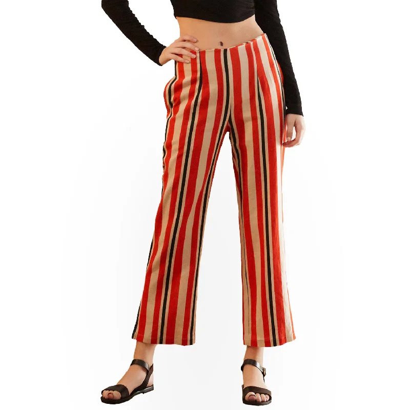 Relaxed Fits Women's Hi-waisted Cropped Pants in Poppy Multi