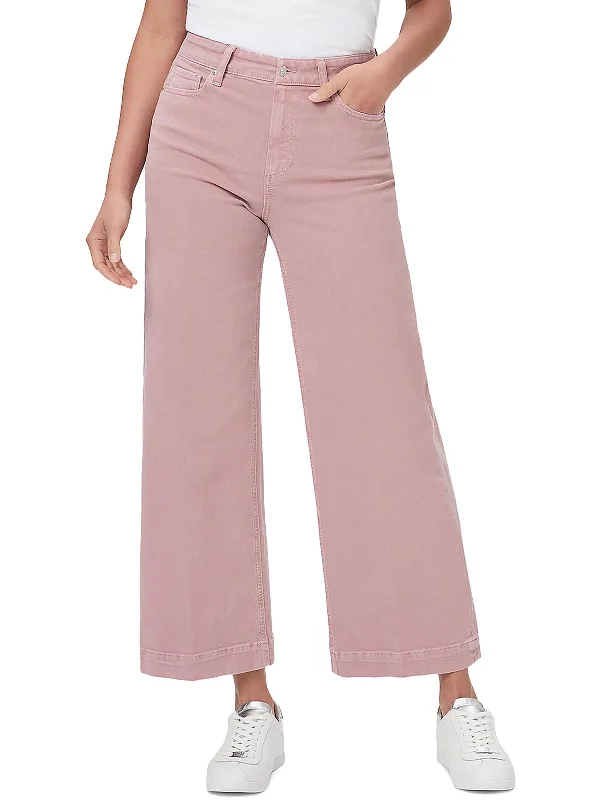 Warm Wear Womens High Rise Cropped Wide Leg Pants
