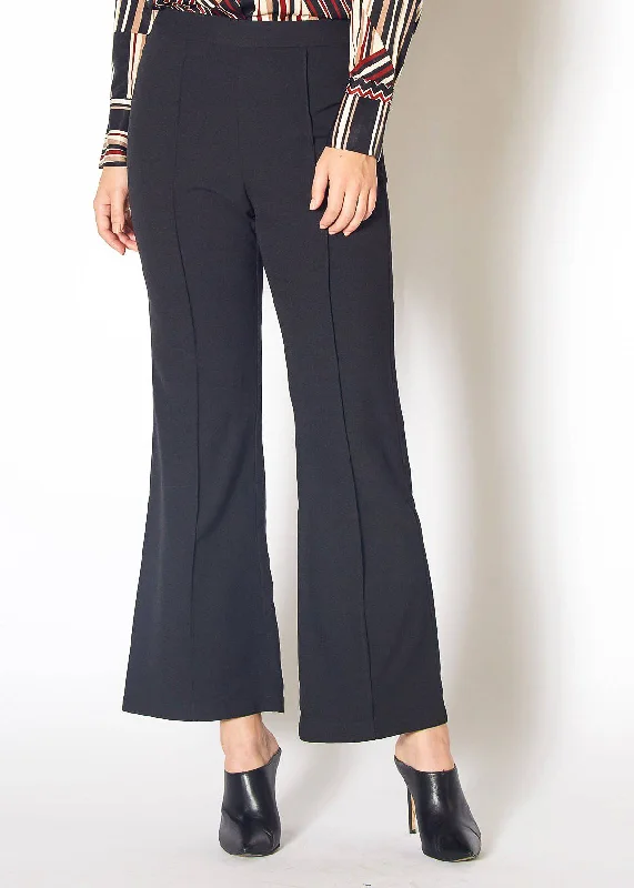 Cozy Fitting Women's High Waist Flared Pants in Black