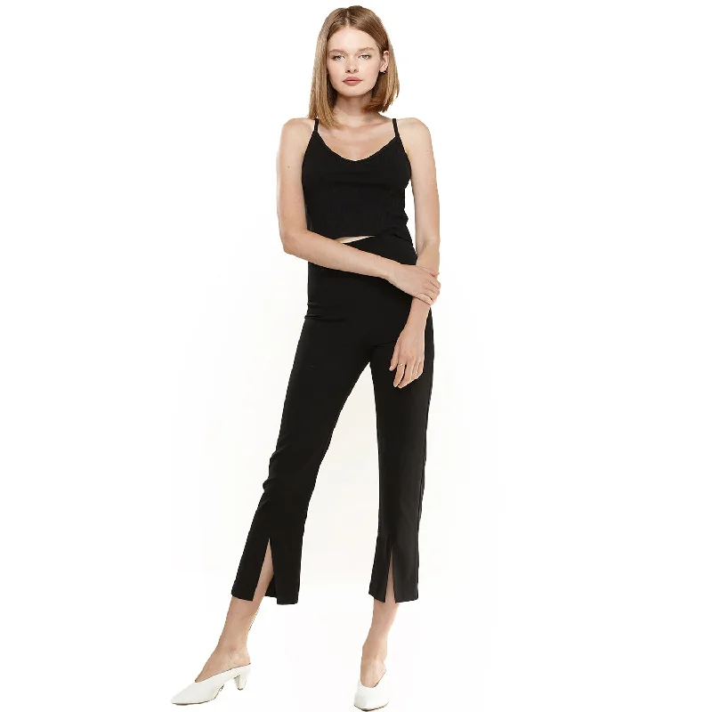 Effortless Outfits Women's High-Waisted Cropped Pants In Black