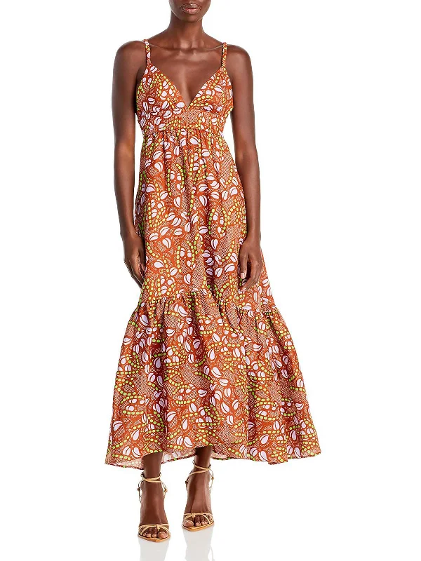 Effortless Looks Womens Linen Sleeveless Midi Dress
