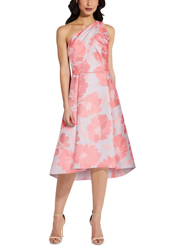 Soft Comfort Womens One Shoulder Calf Midi Dress