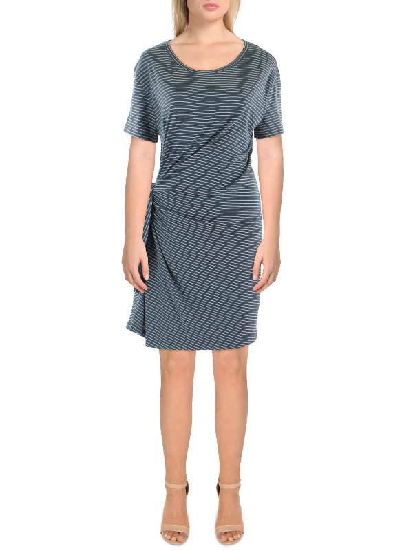 Comfortable Tops Womens Stripe Side Tie T-Shirt Dress