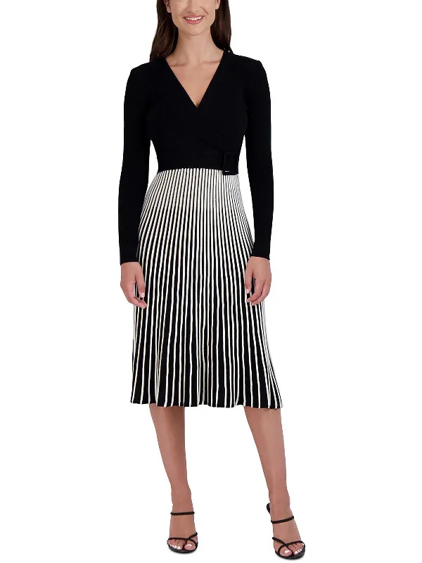 Casual Chic Looks Womens Surplice Tea Sweaterdress