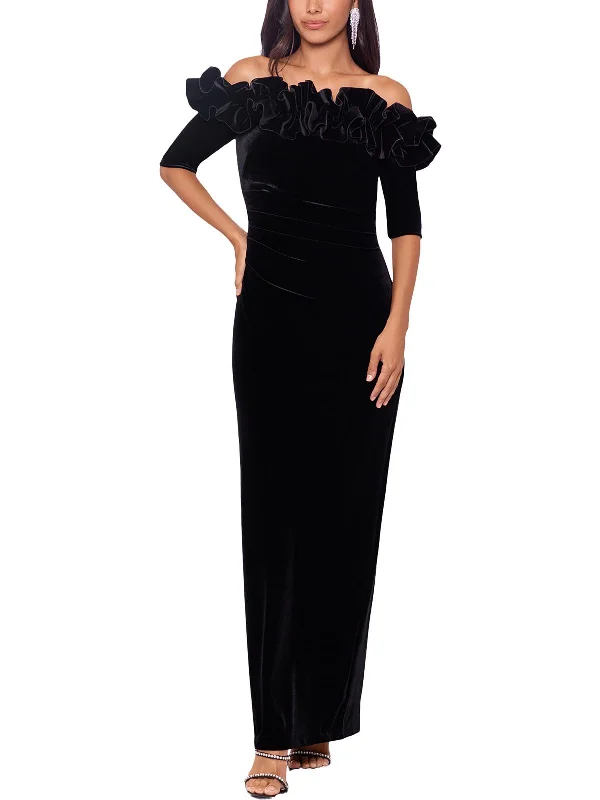 Casual Chic Outfits Womens Velvet Long Evening Dress