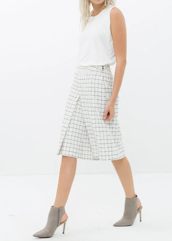 Warm Chic Women's Wide Leg Pants In Square Jacquard