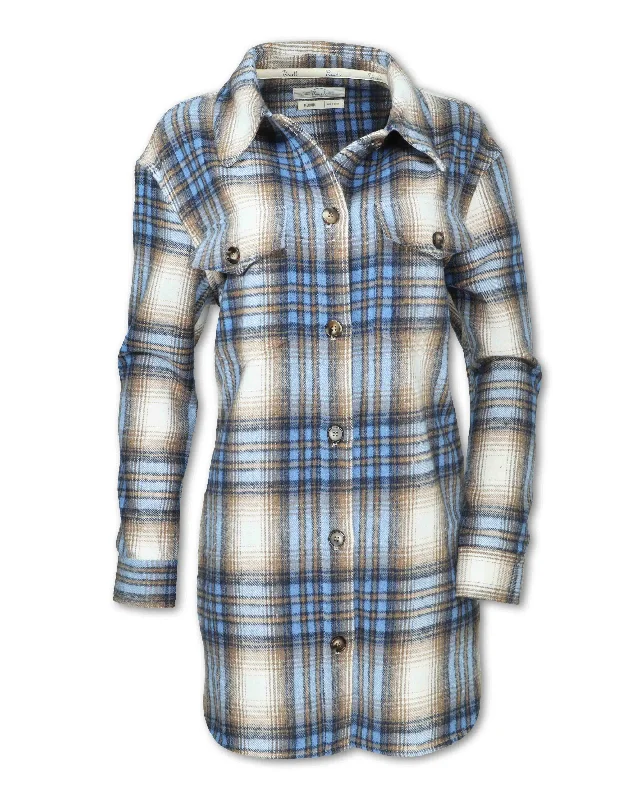 Light Layers BLUE PLAID SHIRT JACKET